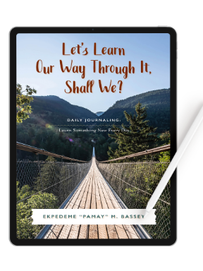 book cover for let's learn our way through it, shall we?​